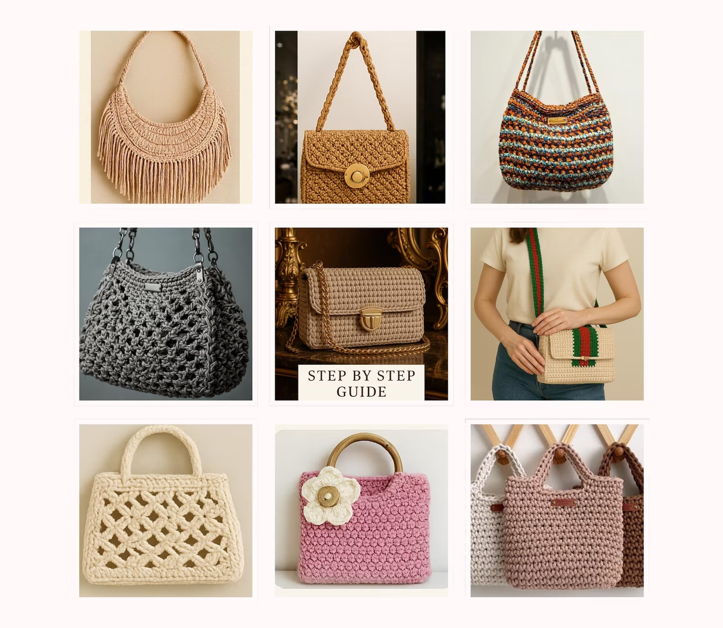 100 luxuriöse Häkelanleitungen für Handtaschen