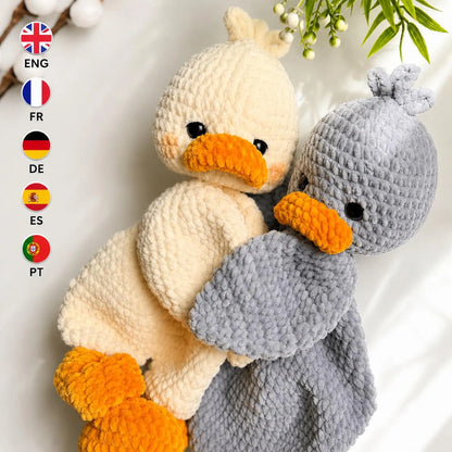 Häkelanleitung für ein Gänsekuscheltier (PDF) | Einfaches Amigurumi-Plüschtier | Niedliches DIY-Tiergeschenk | Mehrsprachige Häkelanleitung
