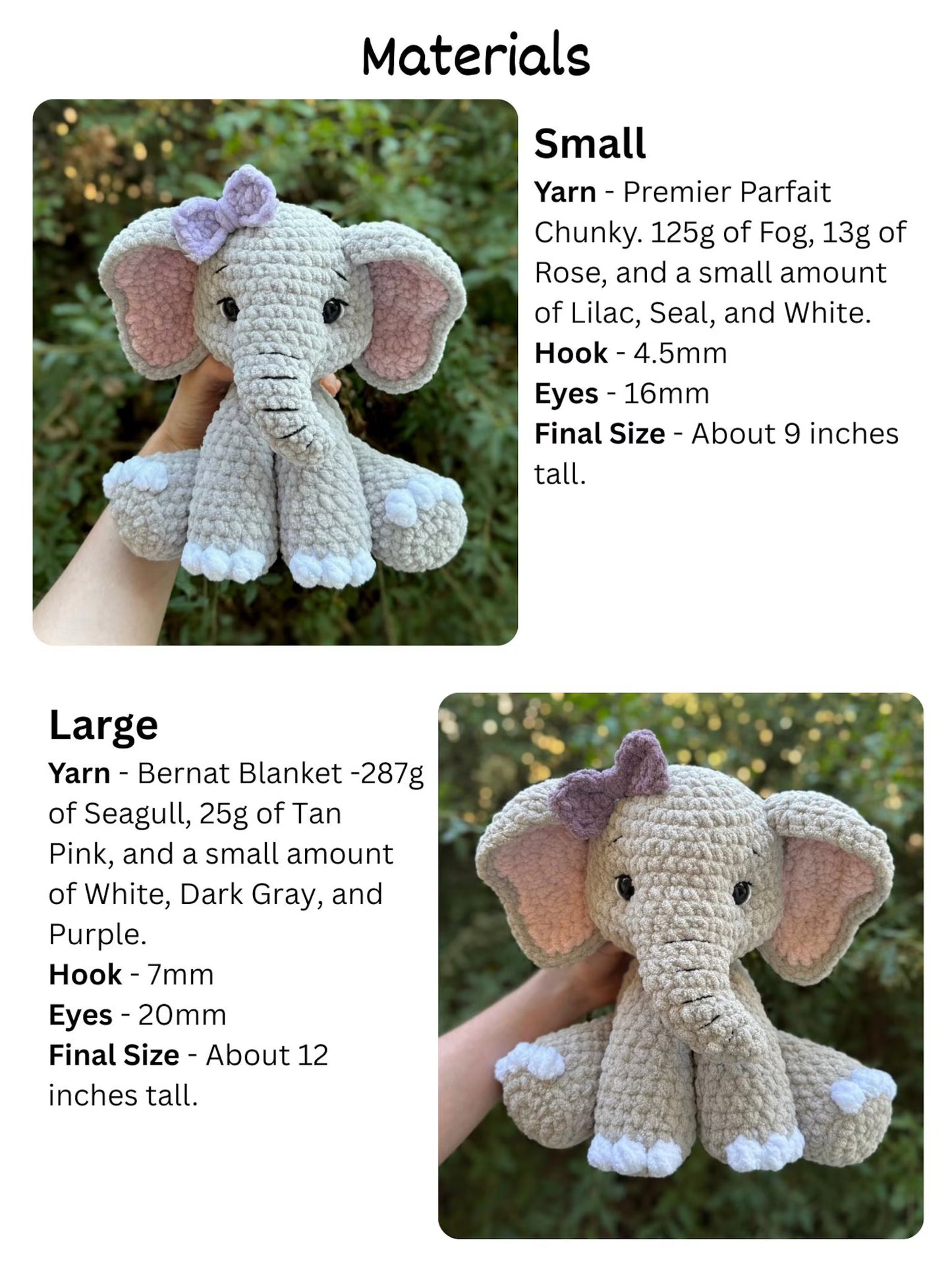 Häkelanleitung für einen sitzenden Elefanten (Safari Amigurumi) – Stofftier
