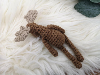 Mini-Elch fast ohne Zusammennähen PDF Häkelanleitung | einfaches Amigurumi häkeln| Häkeltier Häkeltutorial in deutsch und englisch