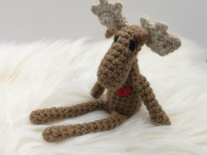 Mini-Elch fast ohne Zusammennähen PDF Häkelanleitung | einfaches Amigurumi häkeln| Häkeltier Häkeltutorial in deutsch und englisch