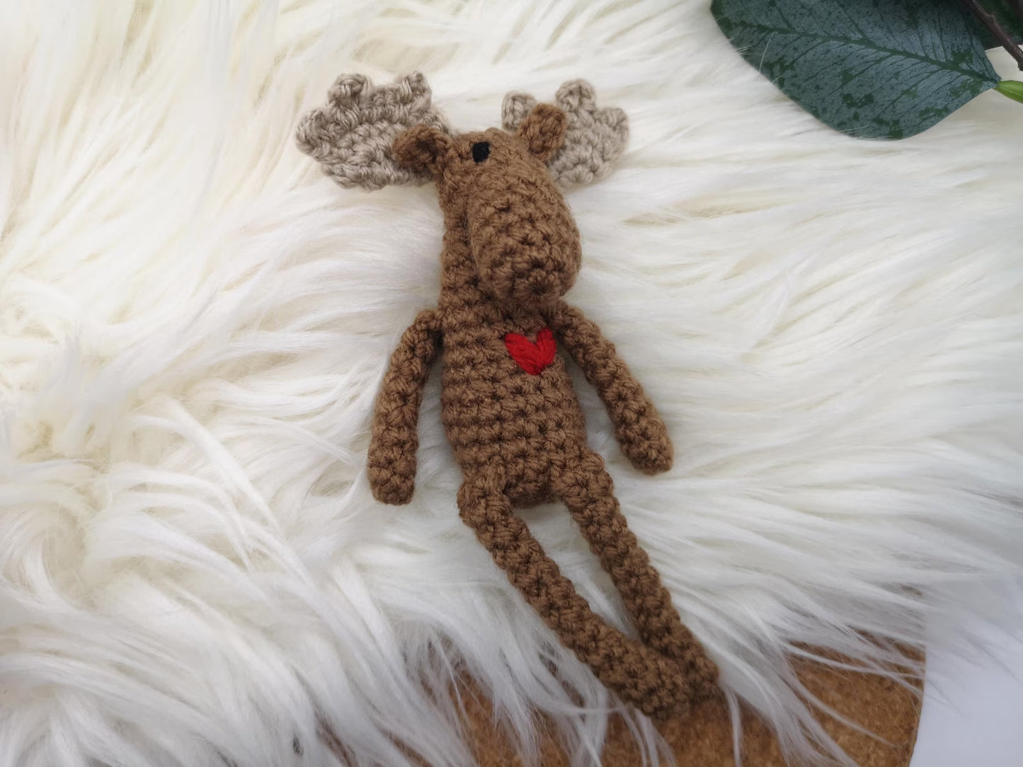 Mini-Elch fast ohne Zusammennähen PDF Häkelanleitung | einfaches Amigurumi häkeln| Häkeltier Häkeltutorial in deutsch und englisch