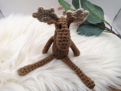 Mini-Elch fast ohne Zusammennähen PDF Häkelanleitung | einfaches Amigurumi häkeln| Häkeltier Häkeltutorial in deutsch und englisch