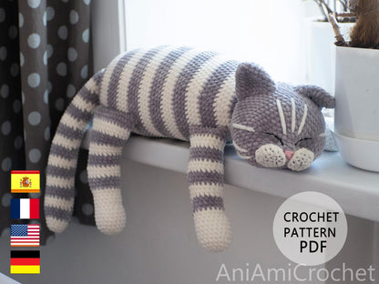 Häkelanleitung für eine schlafende Katze, Plüschkätzchen