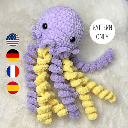 Häkelanleitung für eine Amigurumi-Quallen (PDF-Anleitung) – ohne Nähen