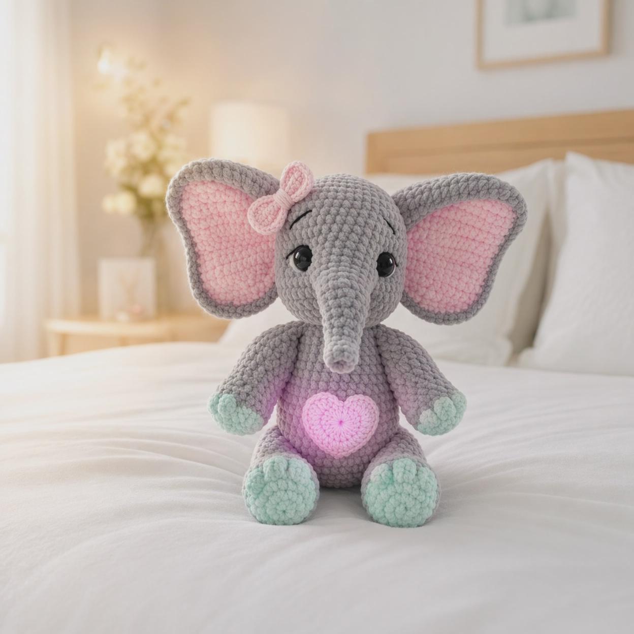 Einfaches häkeln Elefanten Muster, Amigurumi Digital Download PDF, süßes Tierspielzeug, Patron häkeln Elefanten, neues Baby Geschenk