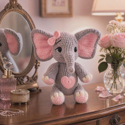 Einfaches häkeln Elefanten Muster, Amigurumi Digital Download PDF, süßes Tierspielzeug, Patron häkeln Elefanten, neues Baby Geschenk