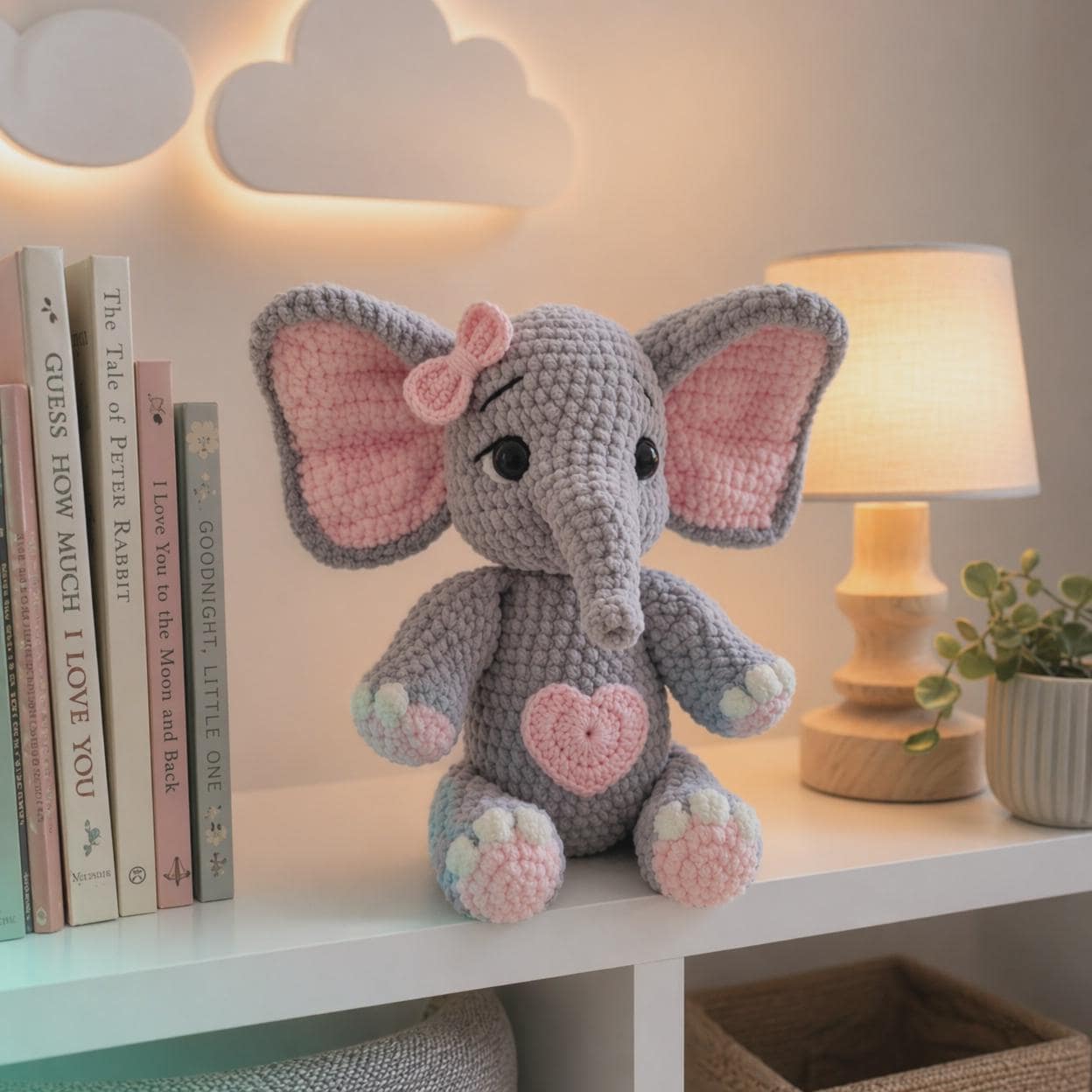 Einfaches häkeln Elefanten Muster, Amigurumi Digital Download PDF, süßes Tierspielzeug, Patron häkeln Elefanten, neues Baby Geschenk