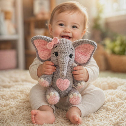 Einfaches häkeln Elefanten Muster, Amigurumi Digital Download PDF, süßes Tierspielzeug, Patron häkeln Elefanten, neues Baby Geschenk