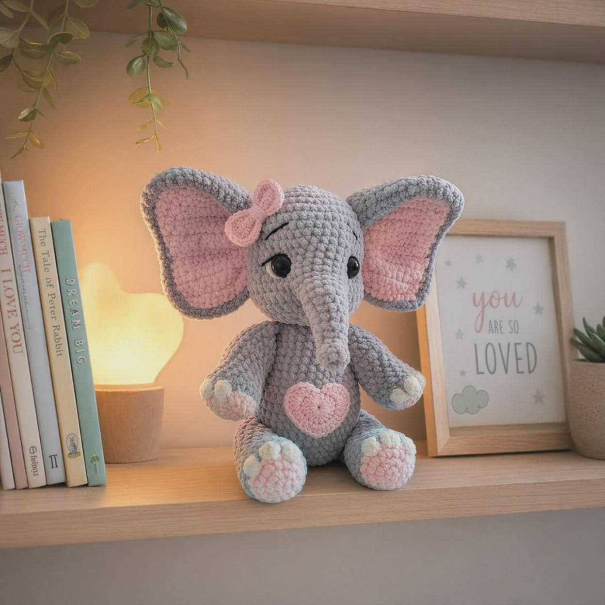 Einfaches häkeln Elefanten Muster, Amigurumi Digital Download PDF, süßes Tierspielzeug, Patron häkeln Elefanten, neues Baby Geschenk