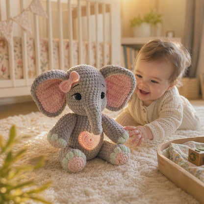 Einfaches häkeln Elefanten Muster, Amigurumi Digital Download PDF, süßes Tierspielzeug, Patron häkeln Elefanten, neues Baby Geschenk