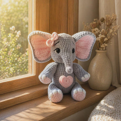 Einfaches häkeln Elefanten Muster, Amigurumi Digital Download PDF, süßes Tierspielzeug, Patron häkeln Elefanten, neues Baby Geschenk