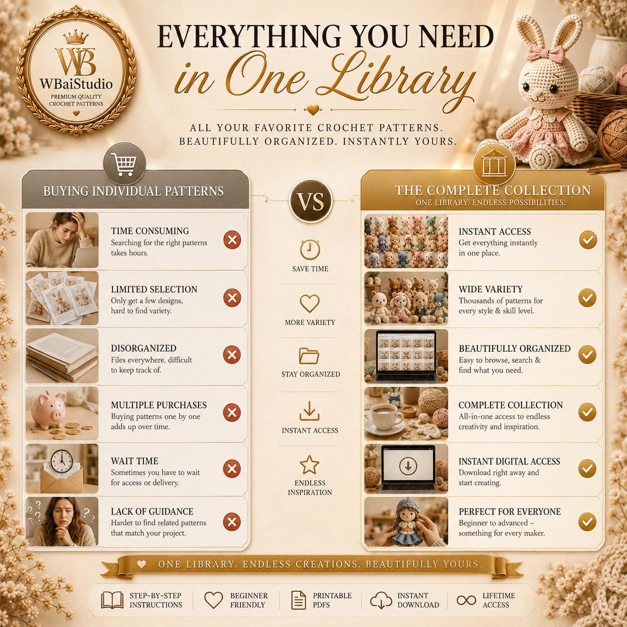 Mega-Häkelmuster-Bundle (PDF) | Amigurumi-Muster-Megasammlung | Anfängerfreundliches Plüschtier-Muster | Niedliches Tier | Sofort-Download