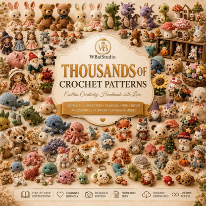 Mega-Häkelmuster-Bundle (PDF) | Amigurumi-Muster-Megasammlung | Anfängerfreundliches Plüschtier-Muster | Niedliches Tier | Sofort-Download