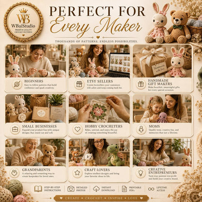 Mega-Häkelmuster-Bundle (PDF) | Amigurumi-Muster-Megasammlung | Anfängerfreundliches Plüschtier-Muster | Niedliches Tier | Sofort-Download