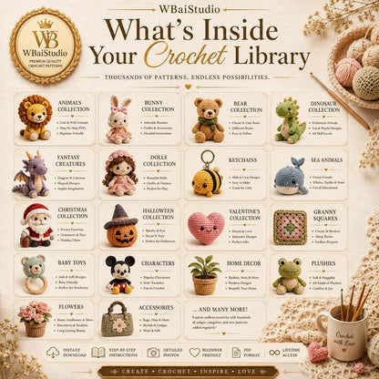 Mega-Häkelmuster-Bundle (PDF) | Amigurumi-Muster-Megasammlung | Anfängerfreundliches Plüschtier-Muster | Niedliches Tier | Sofort-Download