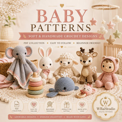 Mega-Häkelmuster-Bundle (PDF) | Amigurumi-Muster-Megasammlung | Anfängerfreundliches Plüschtier-Muster | Niedliches Tier | Sofort-Download
