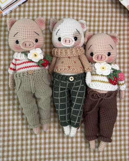 Häkelanleitung, Häkelanleitung, ELLIOT das Erdbeerferkel, ENGLISCHE Häkelanleitung, Amigurumi, Deutsche Anleitung