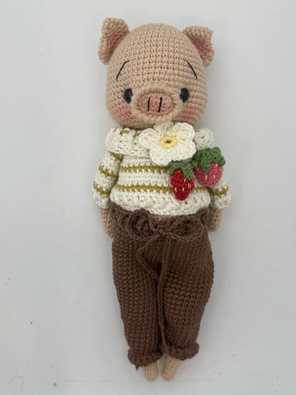 Häkelanleitung, Häkelanleitung, ELLIOT das Erdbeerferkel, ENGLISCHE Häkelanleitung, Amigurumi, Deutsche Anleitung