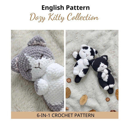 Dozy Kitty Kollektion – 6 Häkelmuster-Set