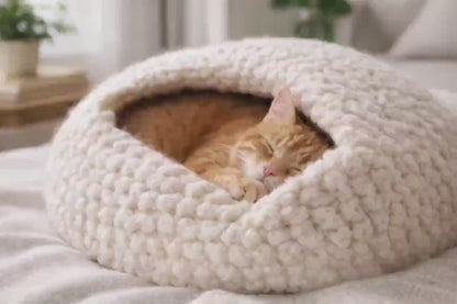 Gemütliches Katzen Häkelhaus Muster | Anfängerfreundliches PDF
